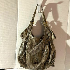 Elliot Lucia exotic snake print leather purse
